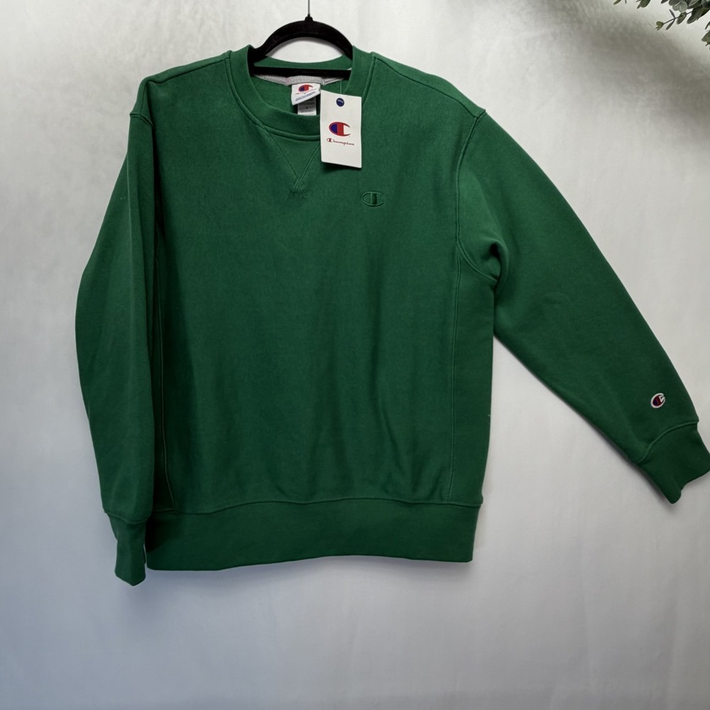 Champion Men's Long Sleeve Crewneck Sweatshirt - Green - Small‎